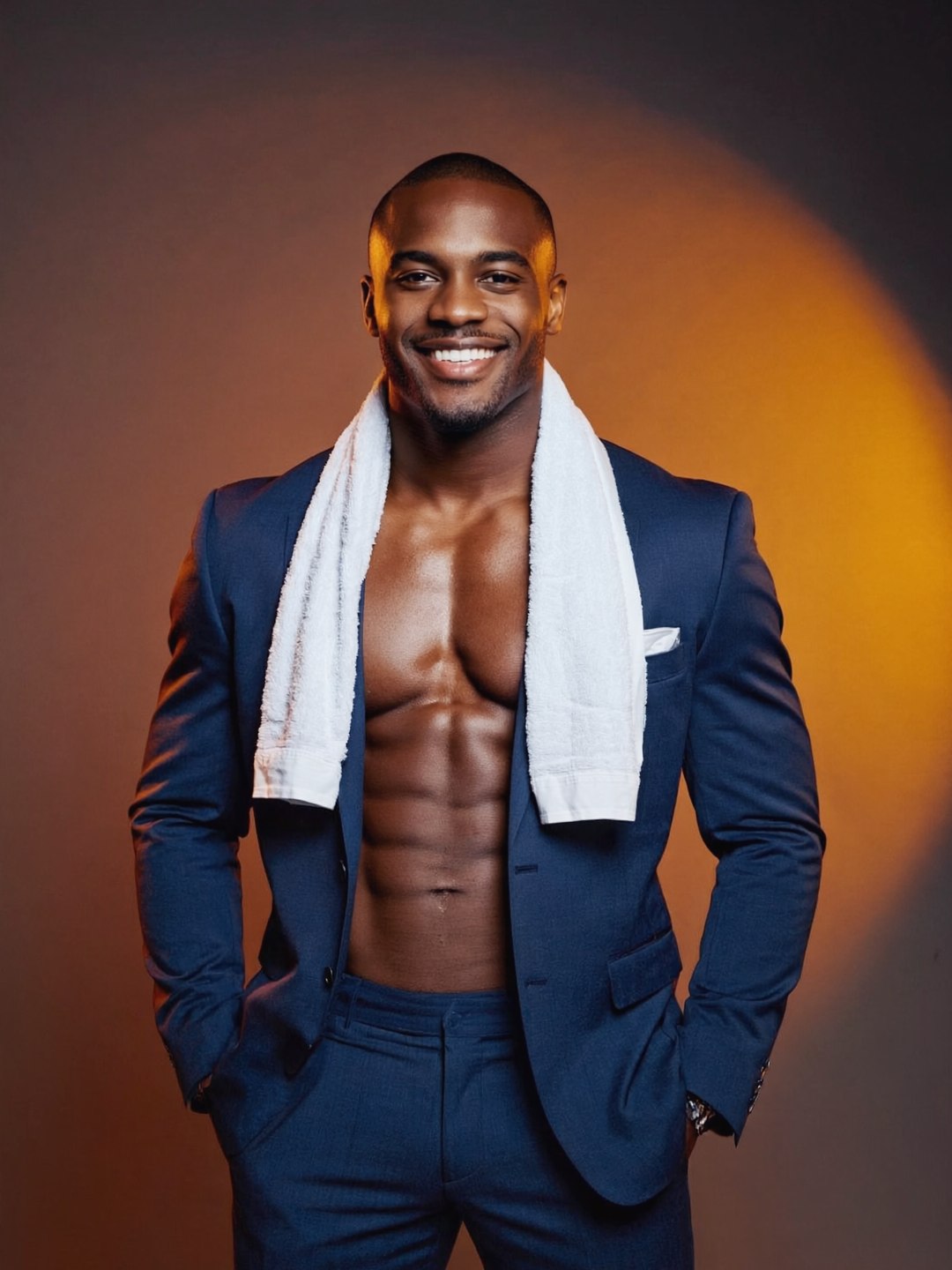 The Old Spice Man — confident studio portrait